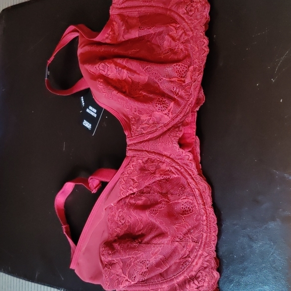 🔹DARK RED LACE UNLINED BALCONETTE BRA - Picture 4 of 7